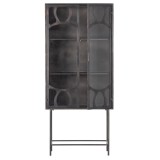 SEC GLASS DOOR BLACK METAL CABINET - CABINETS, SHELVES